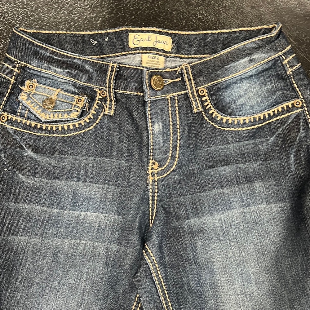Earl Jeans Mid Rise Bootcut Contrasting Stitching Denim Jeans Size 2